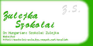 zulejka szokolai business card